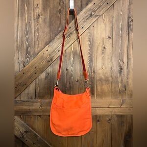 AhDorned bright orange Mini Nylon Messenger Bag
